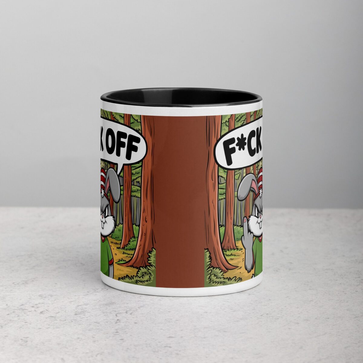 Bunny Rabbit Middle Finger Coffee Mug & Tea Cup - Image 2