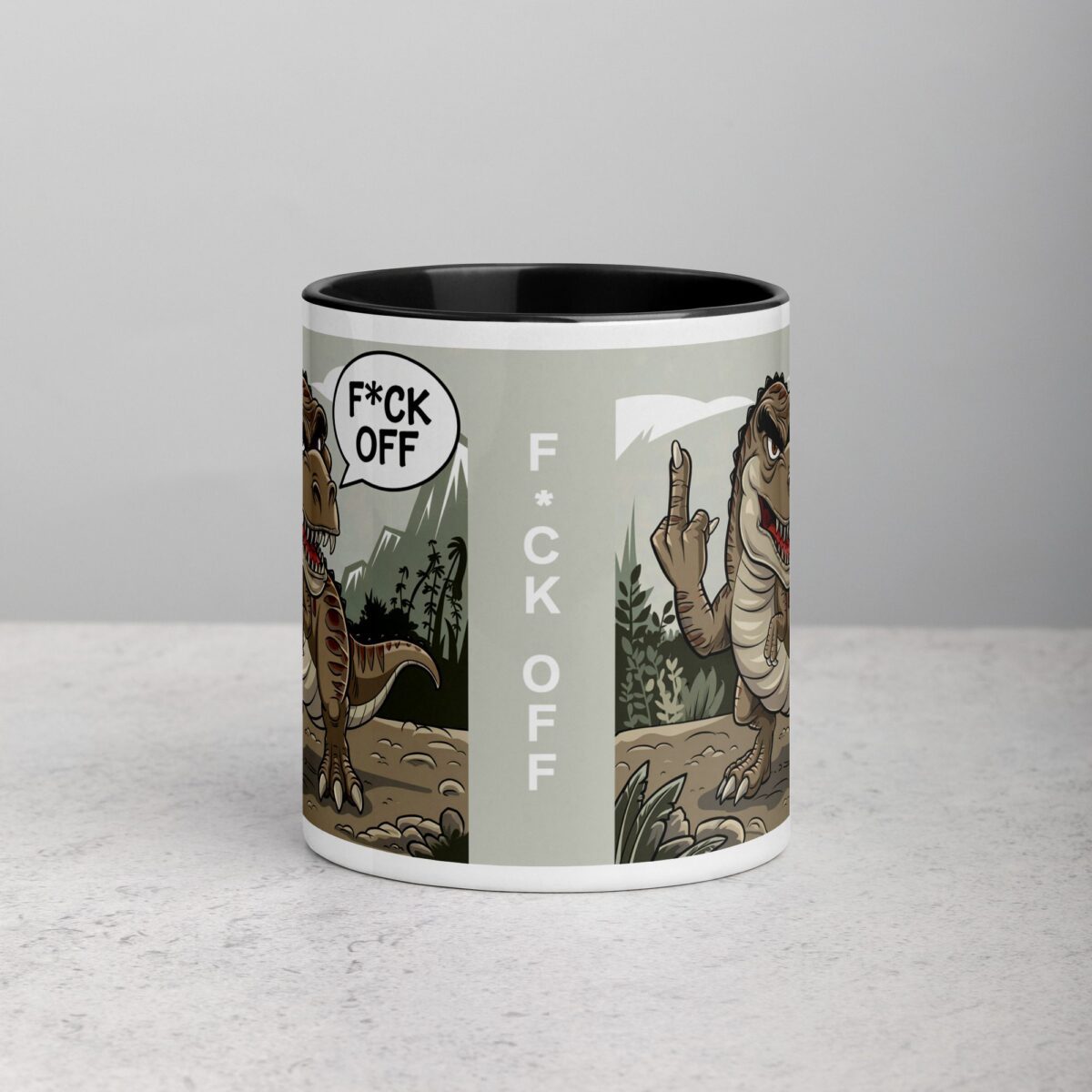 Middle Finger Dinosaur Coffee Mug & Tea Cup - Image 2
