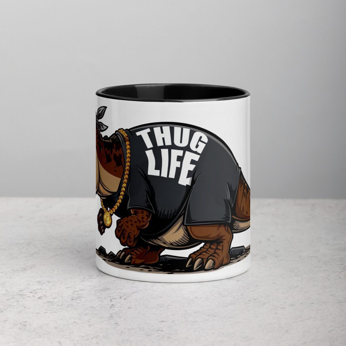 Thug Life Gangster Dinosaur Coffee Mug & Tea Cup - Image 2