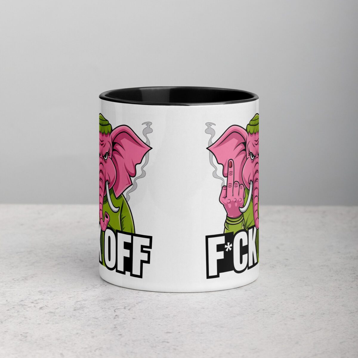 Elephant Middle Finger Coffee Mug & Tea Cup - Image 2