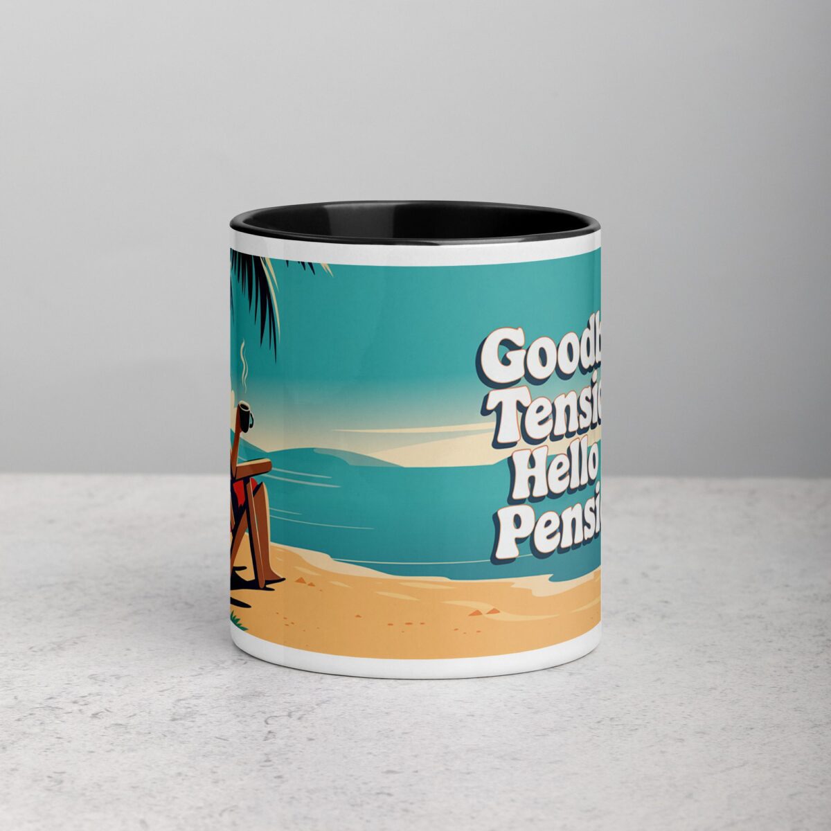 Goodbye Tension, Hello Pension Retirement Coffee Mug - Image 2