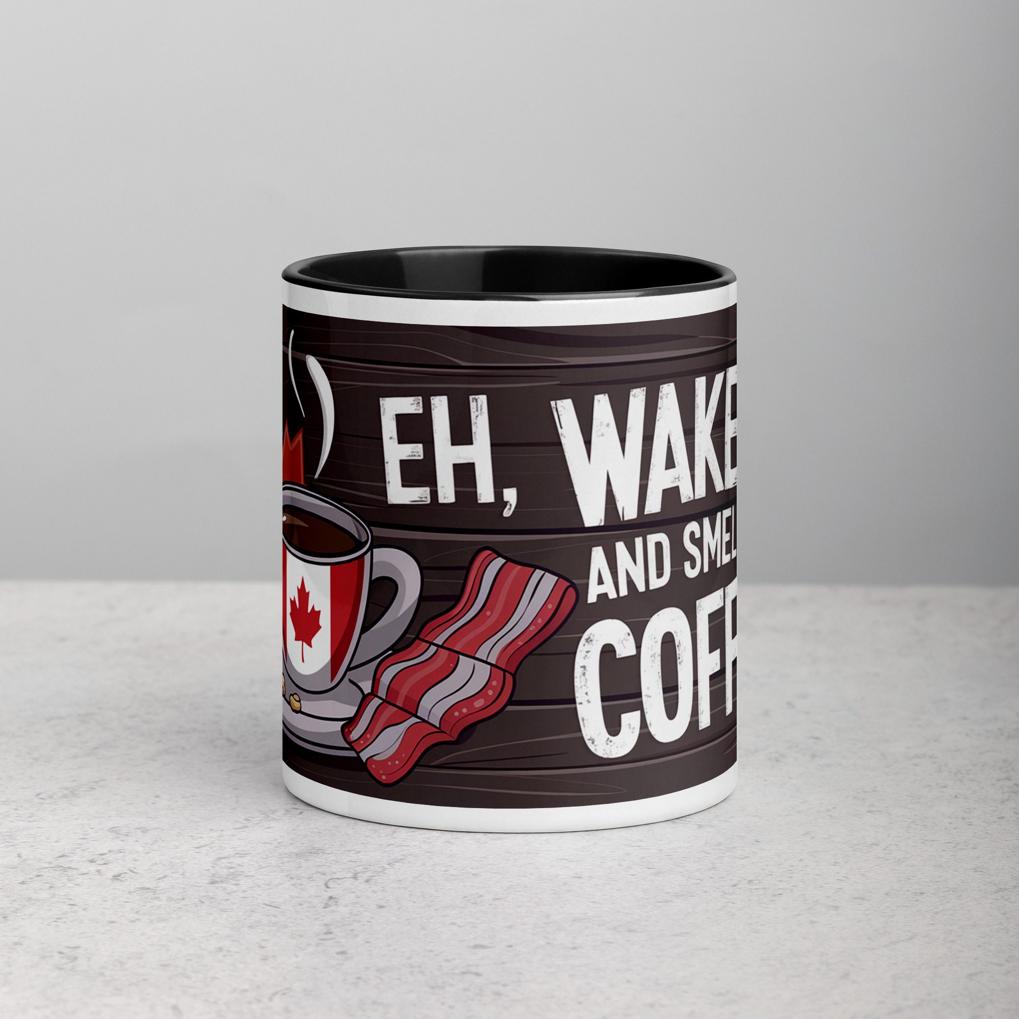 white-ceramic-mug-with-color-inside-black-11-oz-front-671bbf3b5f436.jpg Eh, Wake Up and Smell the Coffee! Mug - Image 1