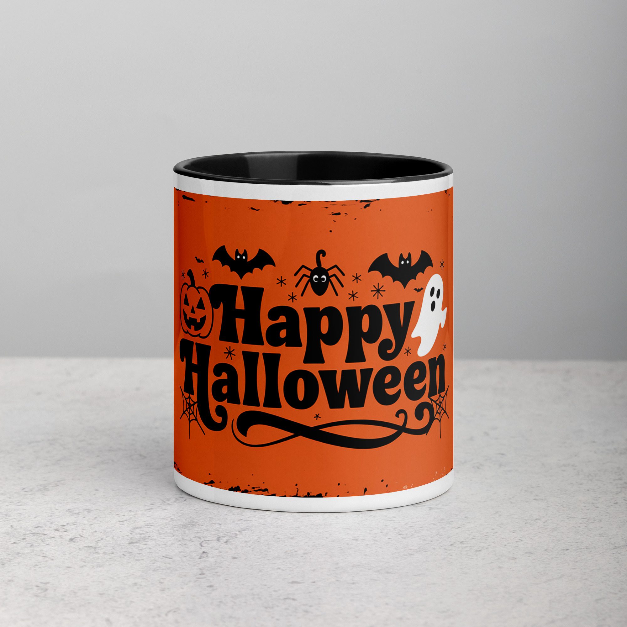 white-ceramic-mug-with-color-inside-black-11-oz-front-67211296a7595.jpg Happy Halloween Retro Coffee Mug & Tea Cup - Image 1