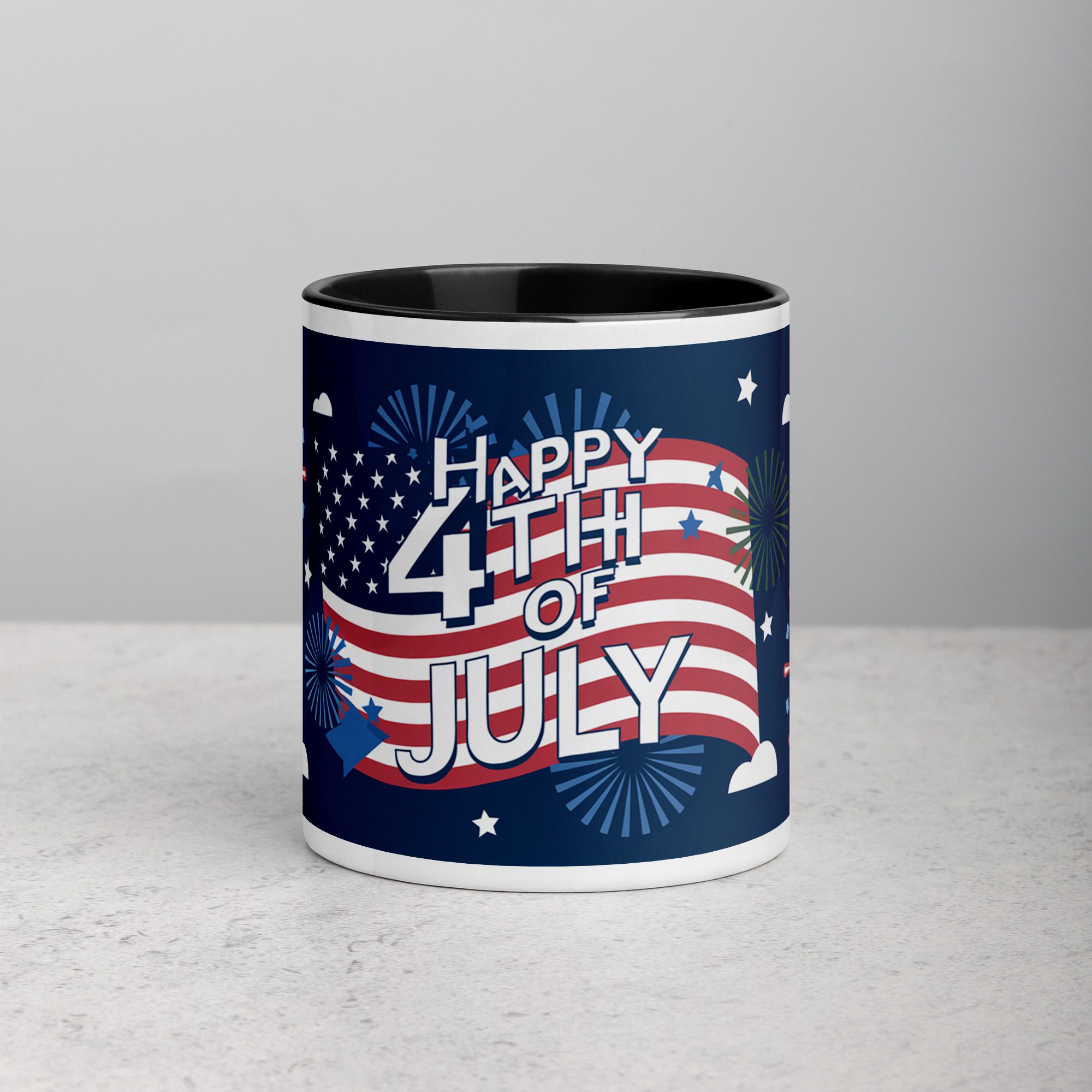 white-ceramic-mug-with-color-inside-black-11-oz-front-672114879881e.jpg Happy 4th of July Fun Coffee Mug - Image 1