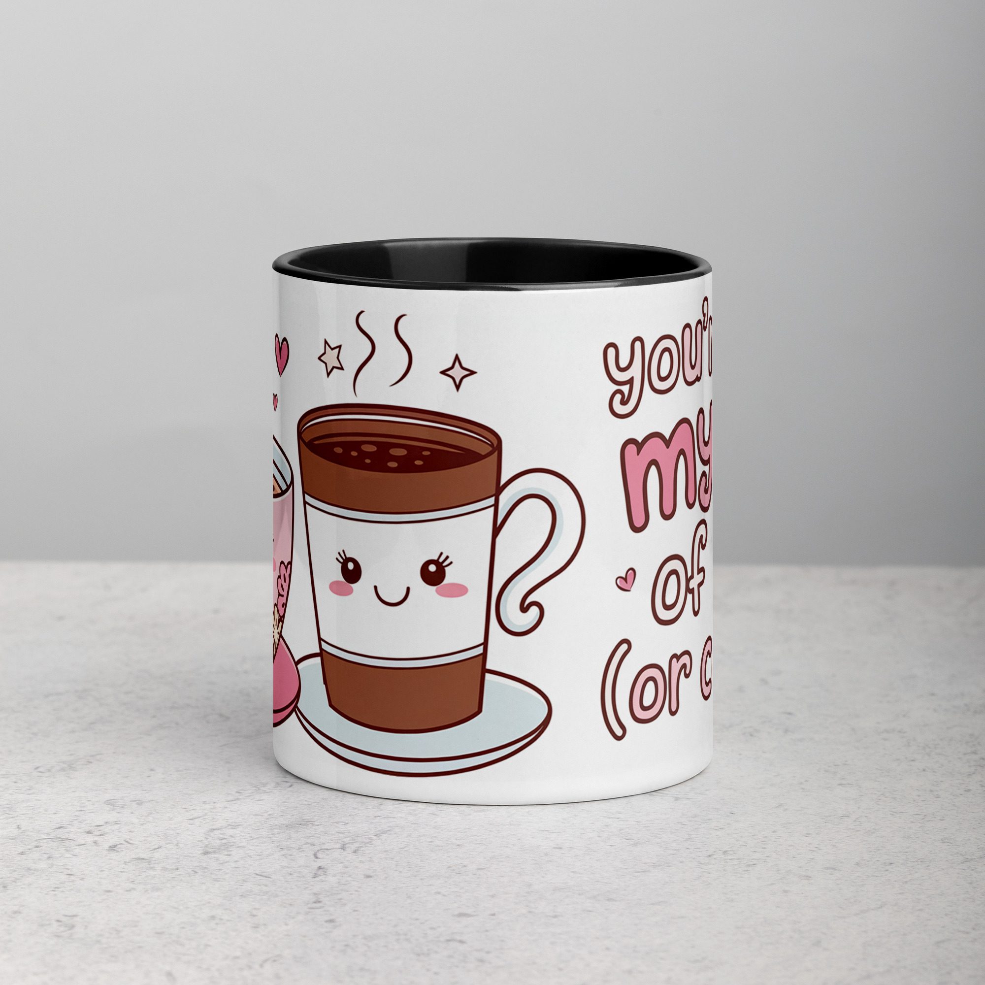 white-ceramic-mug-with-color-inside-black-11-oz-front-67224a34e1c6a.jpg You’re My Cup of Tea (or Coffee) Mug - Image 1