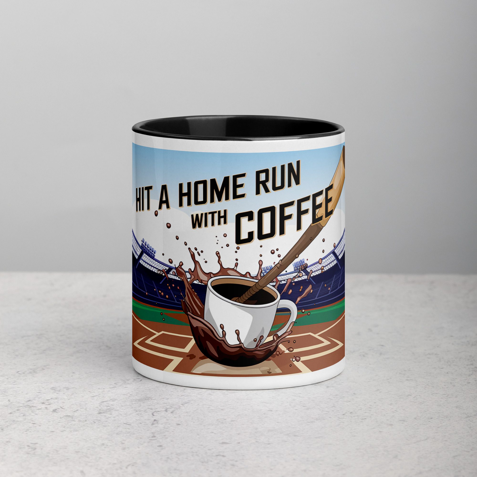 white-ceramic-mug-with-color-inside-black-11-oz-front-672279833d58a.jpg Hit a Home Run with Coffee Mug - Image 1