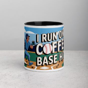 I Run on Coffee & Base Hits Baseball Coffee Mug