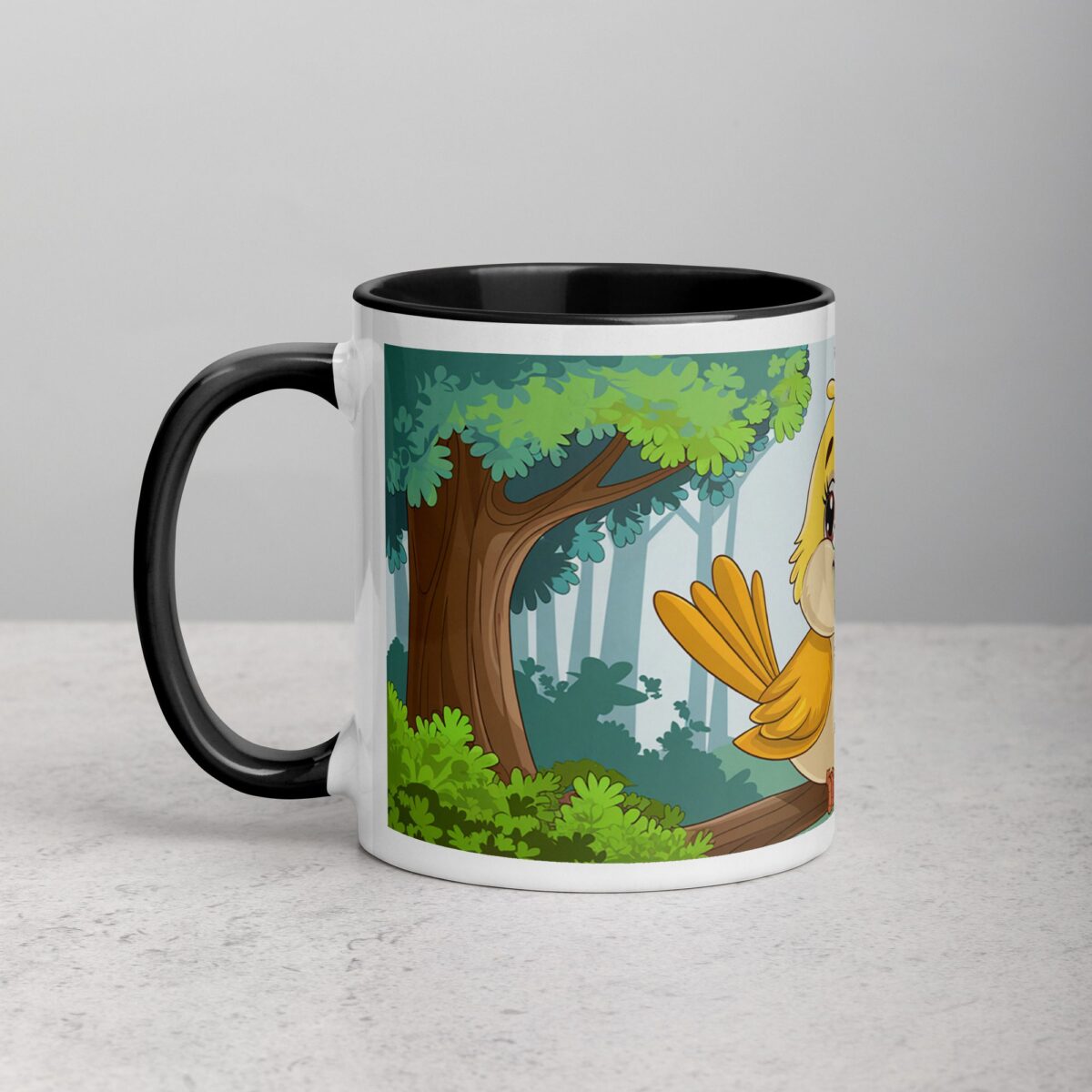 Cute Bird in Forest Coffee Mug & Tea Cup - Image 2