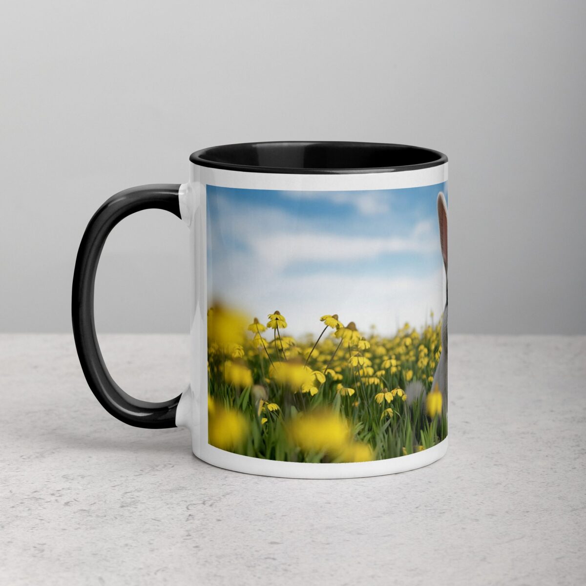 Bunny with Flowers Coffee Mug & Tea Cup - Image 2