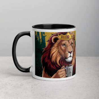 King of the Jungle But Coffee First Lion Mug