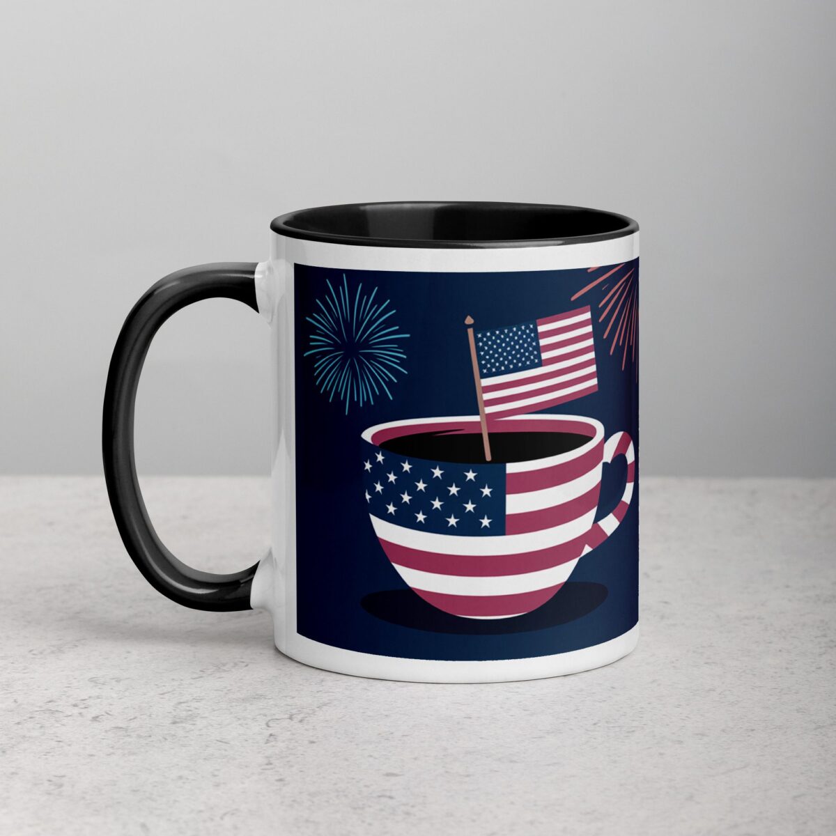 Caffeinated and Free 4th of July Coffee Mug - Image 2