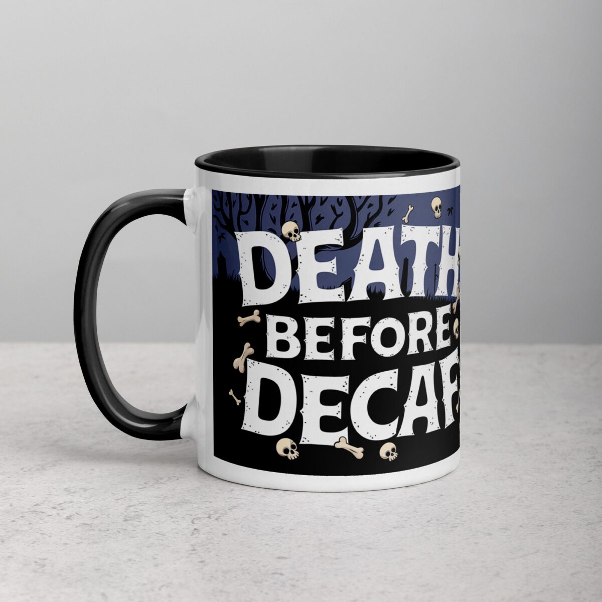 Death Before Decaf Halloween Coffee Mug - Image 2
