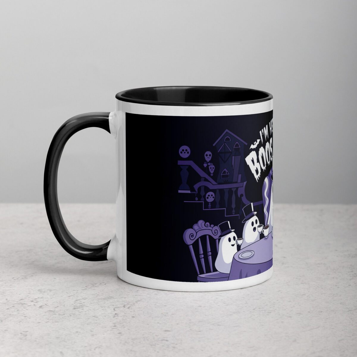 I’m Here for the Boos & Brews Ghost Coffee Mug - Image 2