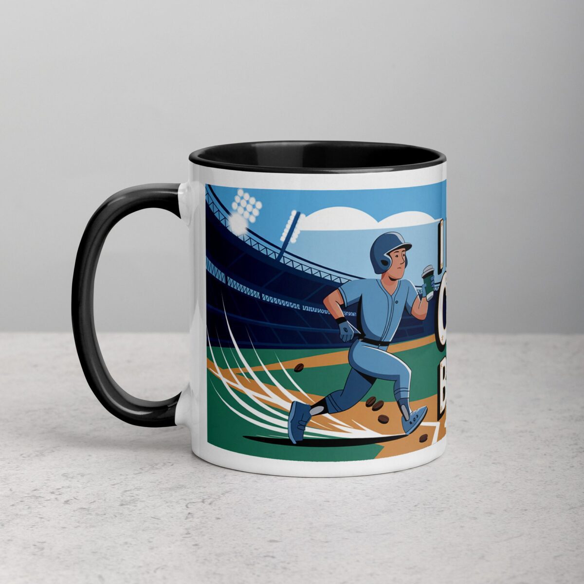 I Run on Coffee & Base Hits Baseball Coffee Mug - Image 2