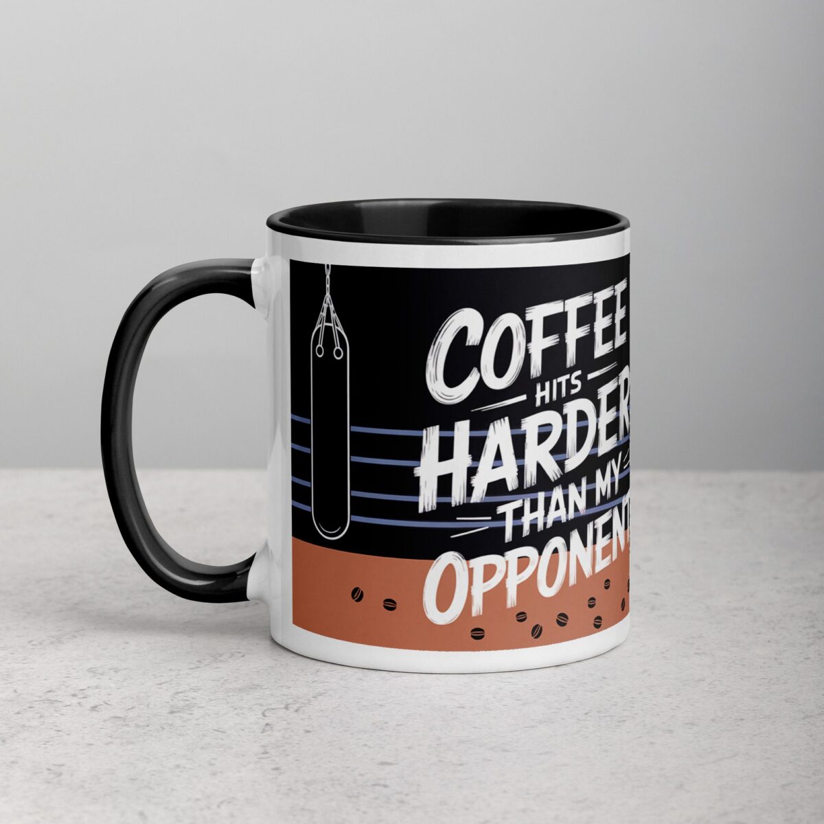 Coffee Hits Harder Than My Opponent Boxing Mug - Image 2