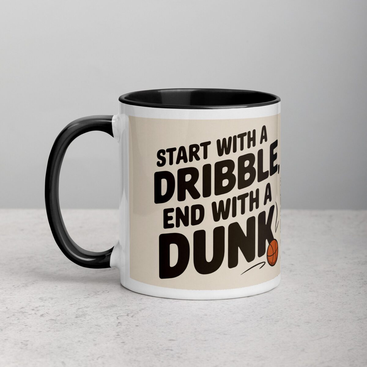 Start with a Dribble, End with a Dunk Basketball Mug - Image 2