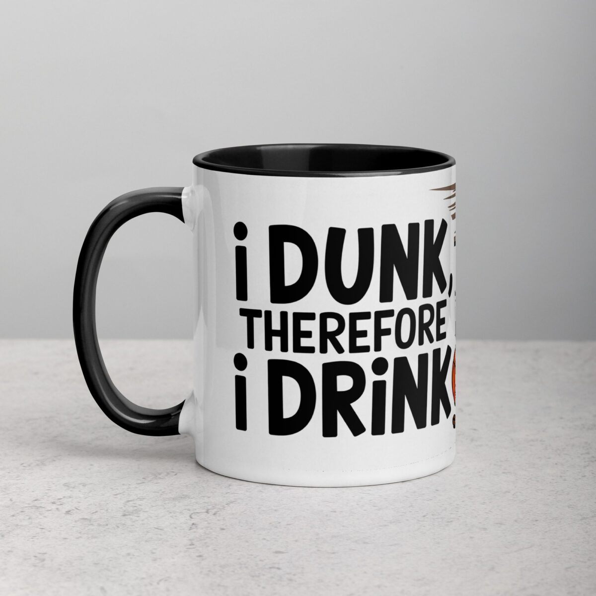 I Dunk, Therefore I Drink Basketball Coffee Mug - Image 2