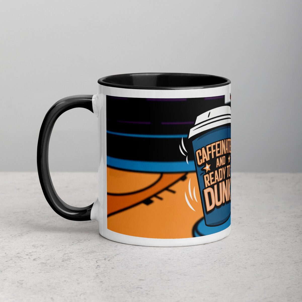 Caffeinated and Ready to Dunk Basketball Mug - Image 2