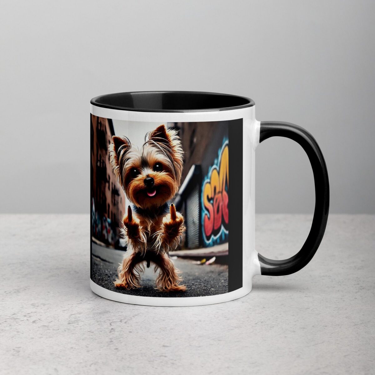 Yorkie Middle Finger Coffee Mug & Tea Cup - Image 4