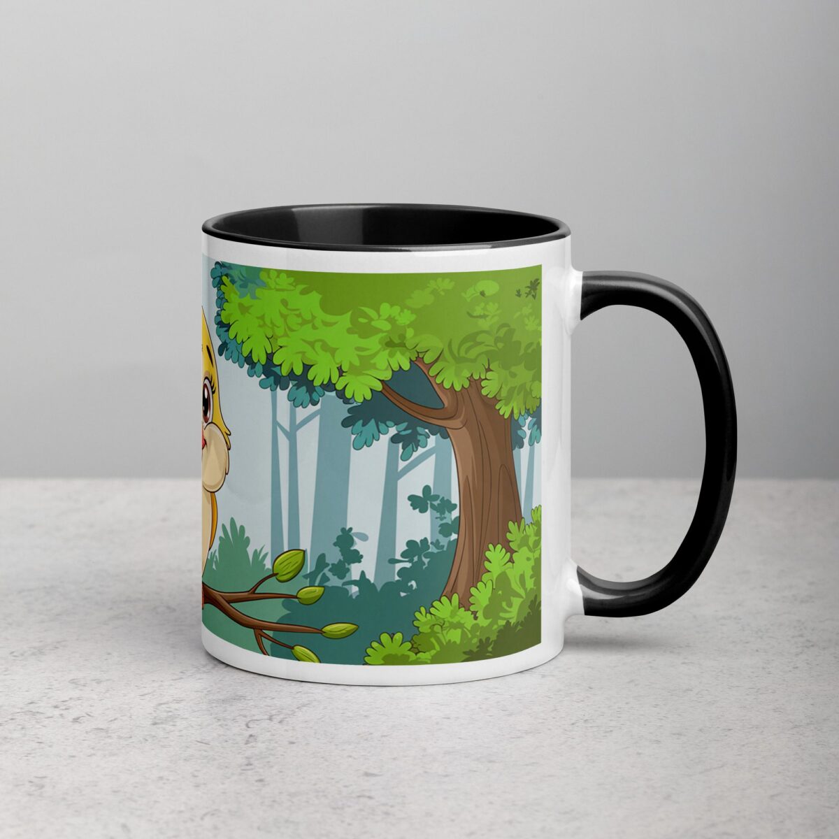 Cute Bird in Forest Coffee Mug & Tea Cup - Image 3