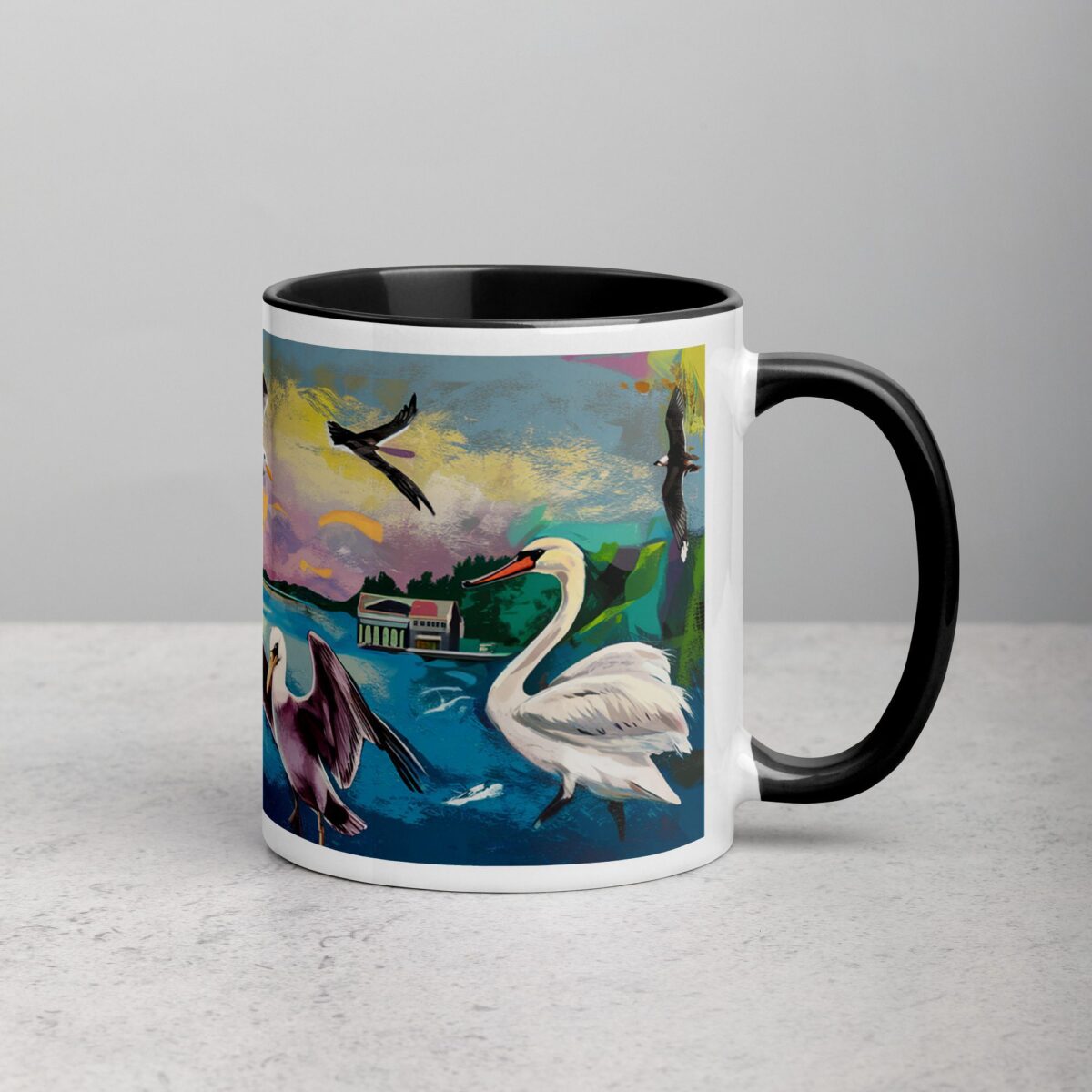Flying Birds Graffiti Style Coffee Mugs & Tea Cup - Image 3