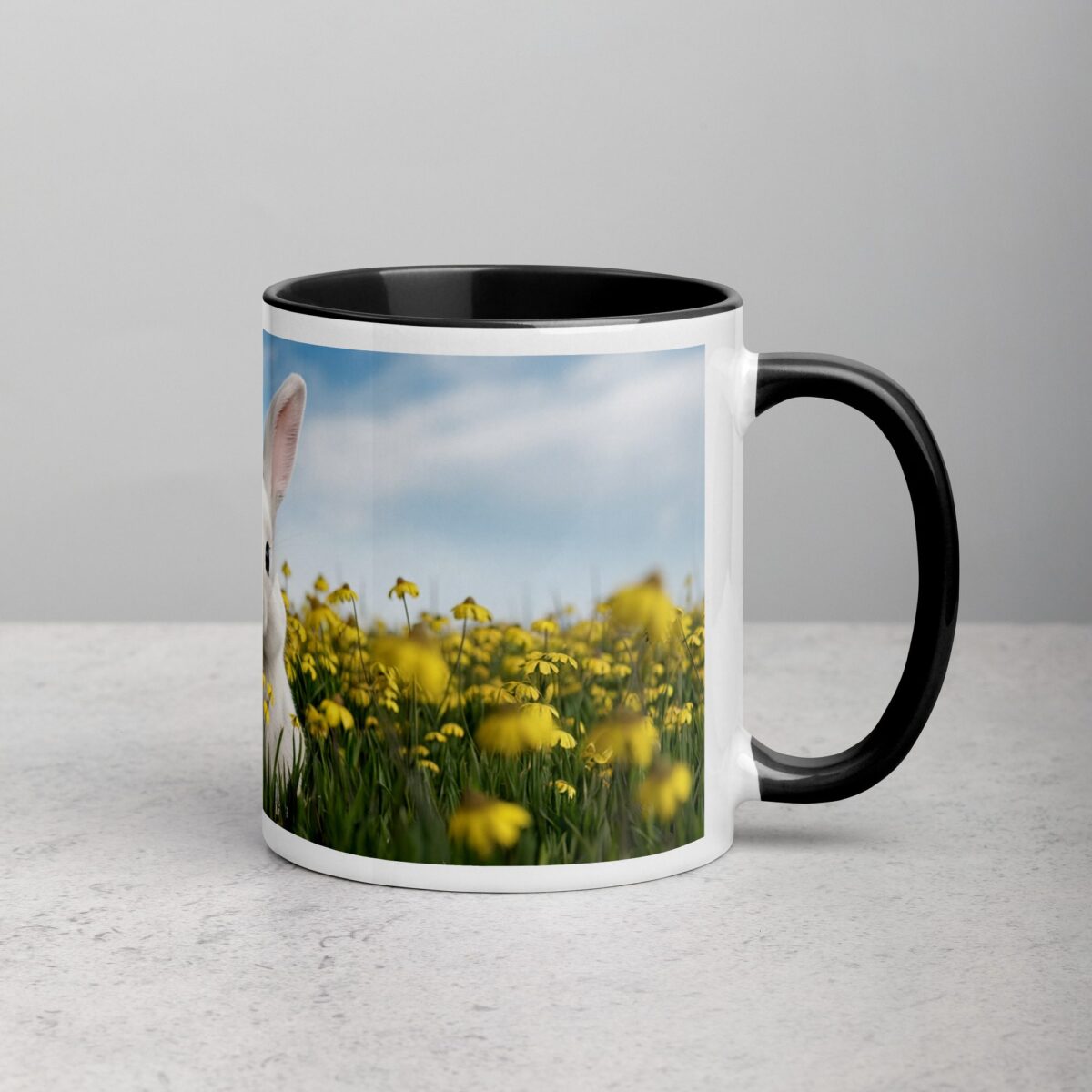 Bunny with Flowers Coffee Mug & Tea Cup - Image 3
