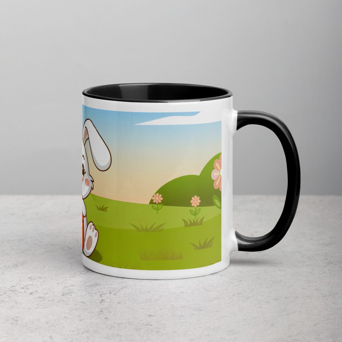 Bunny Rabbit Eating Carrot Coffee Mug & Tea Cup - Image 3