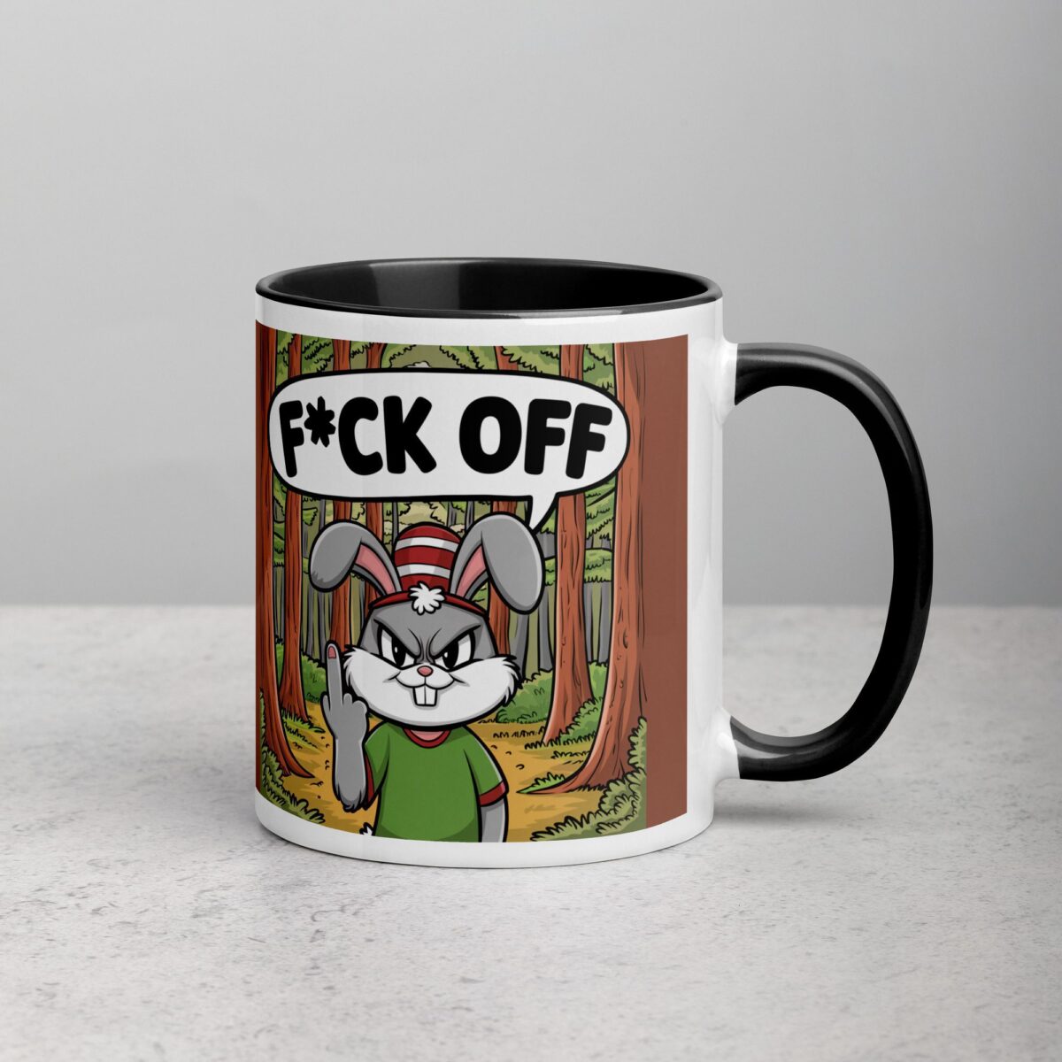 Bunny Rabbit Middle Finger Coffee Mug & Tea Cup - Image 3