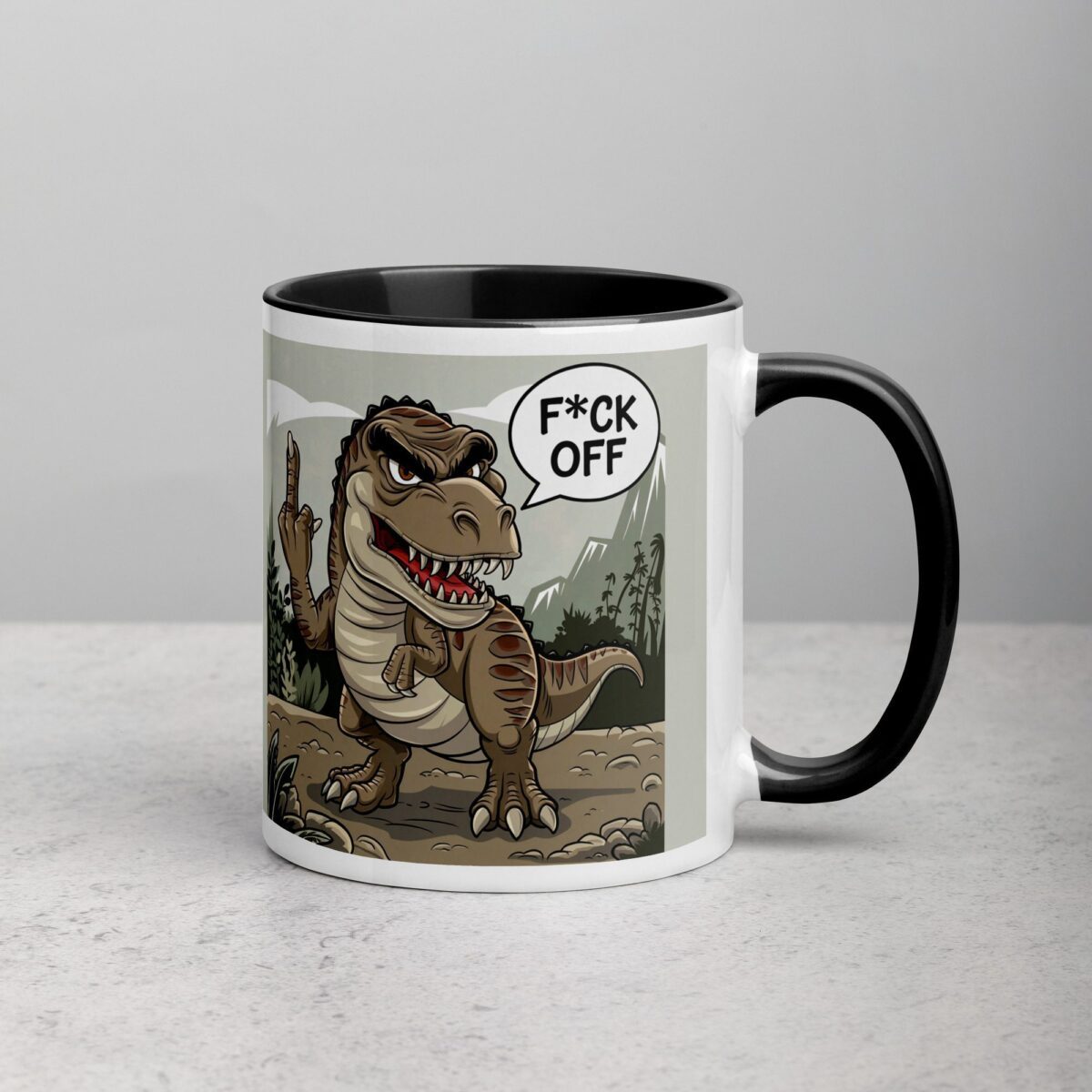 Middle Finger Dinosaur Coffee Mug & Tea Cup - Image 3