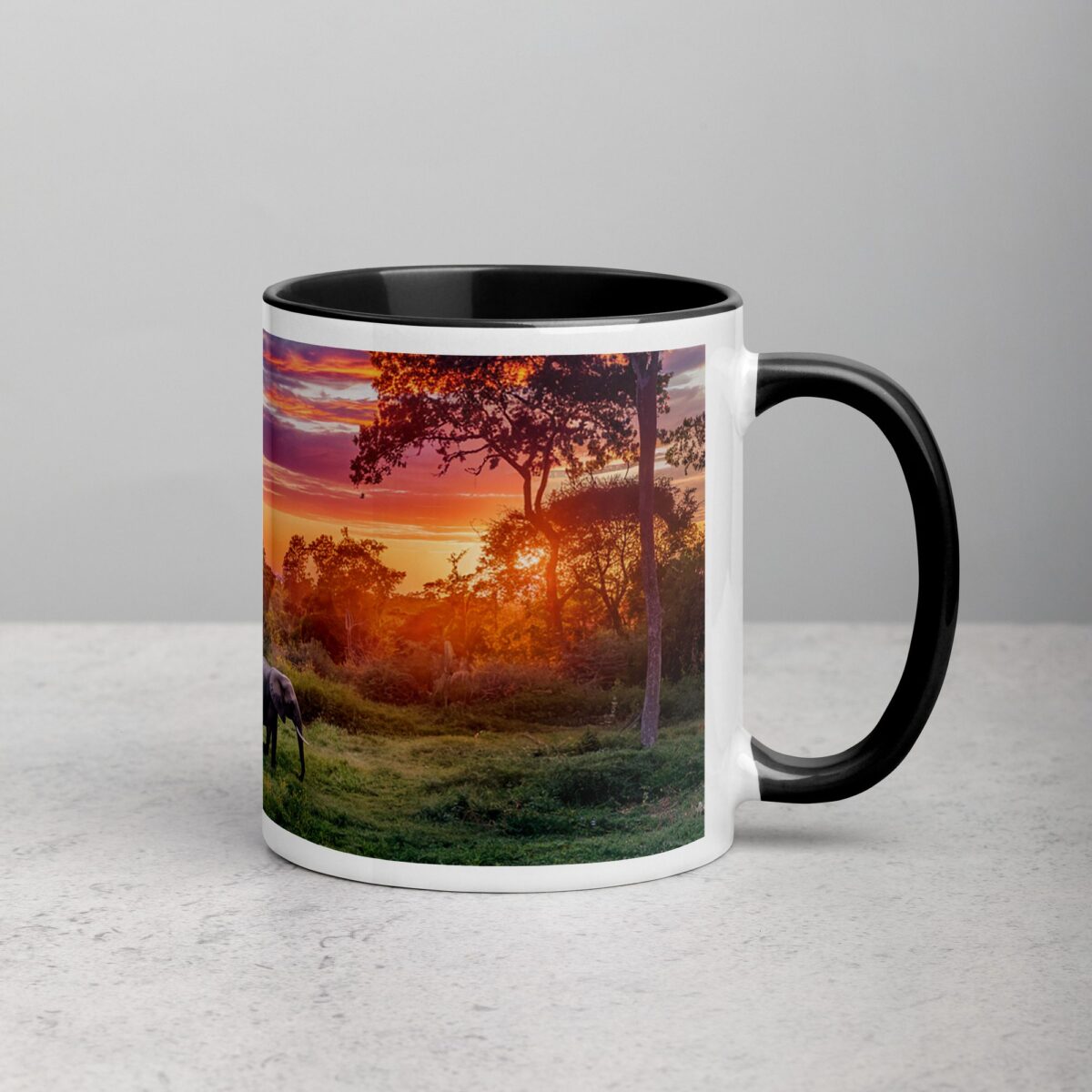 Elephant Jungle Sunset Coffee Mug & Tea Cup - Image 3