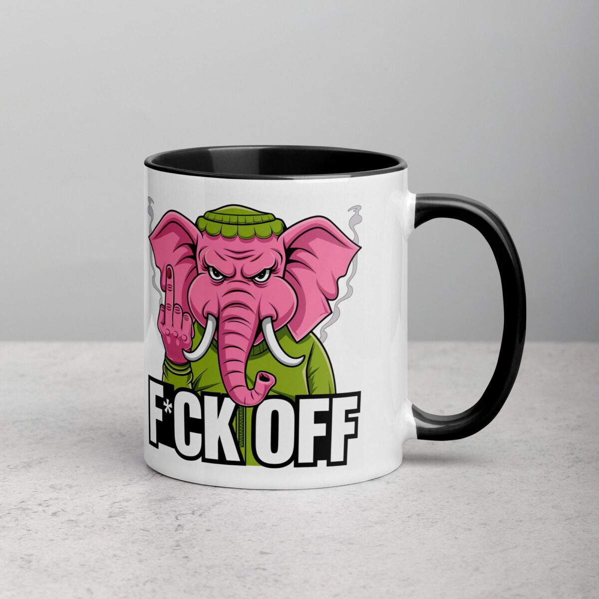 Elephant Middle Finger Coffee Mug & Tea Cup - Image 3