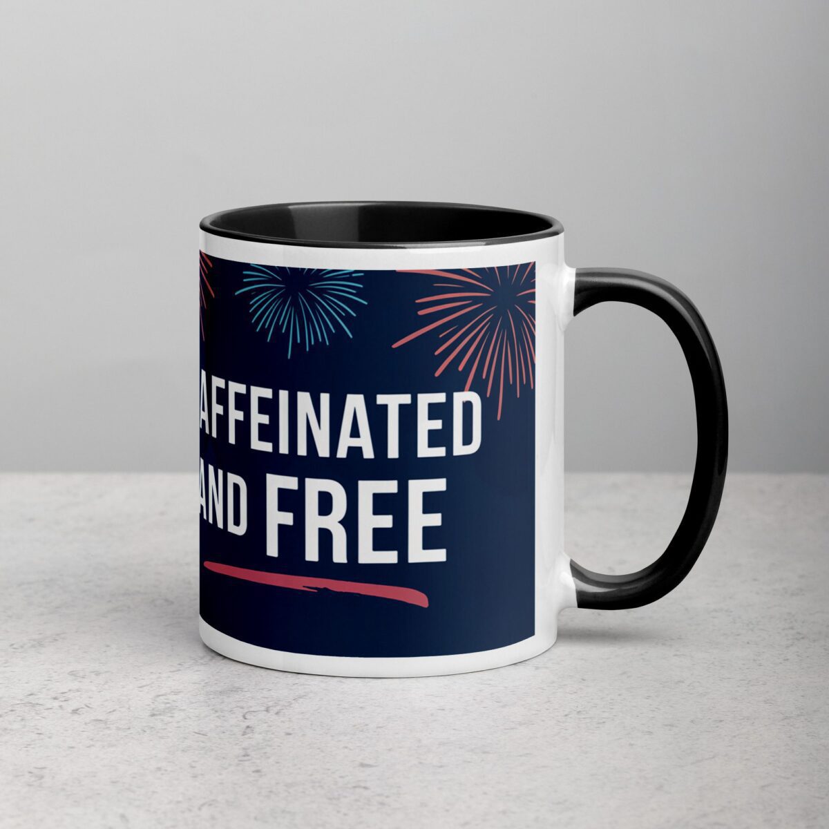 Caffeinated and Free 4th of July Coffee Mug - Image 3