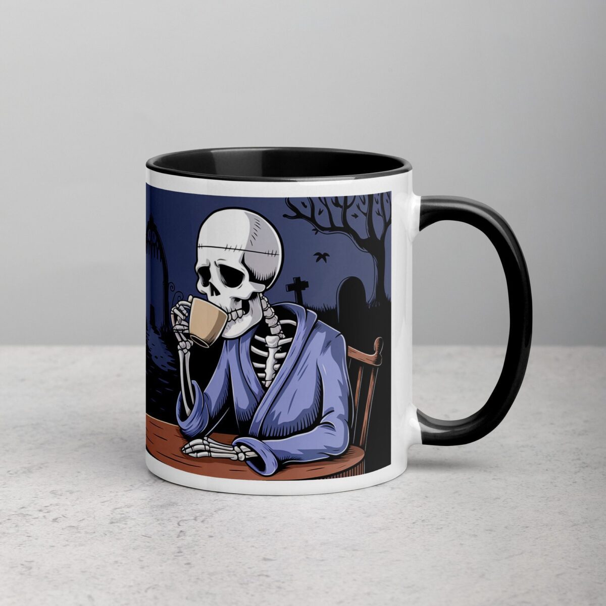 Death Before Decaf Halloween Coffee Mug - Image 3