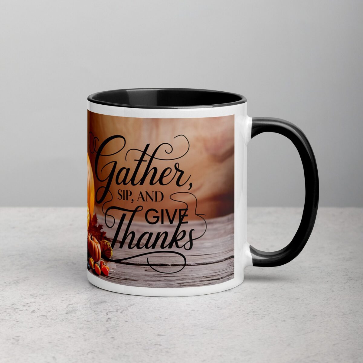 Gather, Sip, and Give Thanks Coffee Mug - Image 3