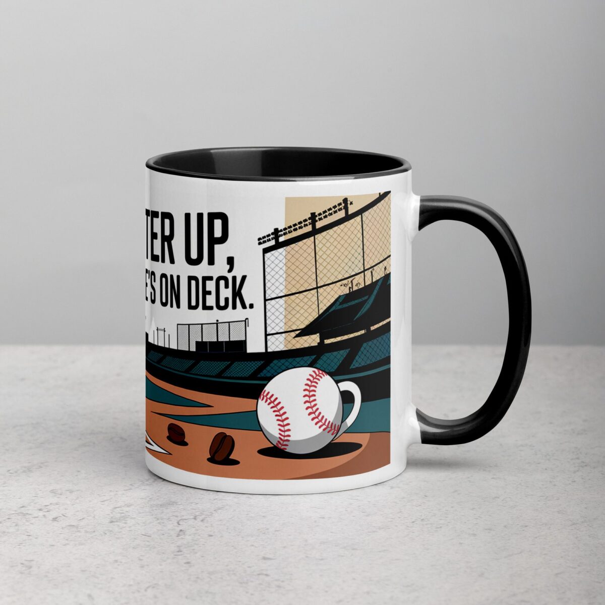 Batter Up, Coffee’s On Deck Baseball Mug - Image 3
