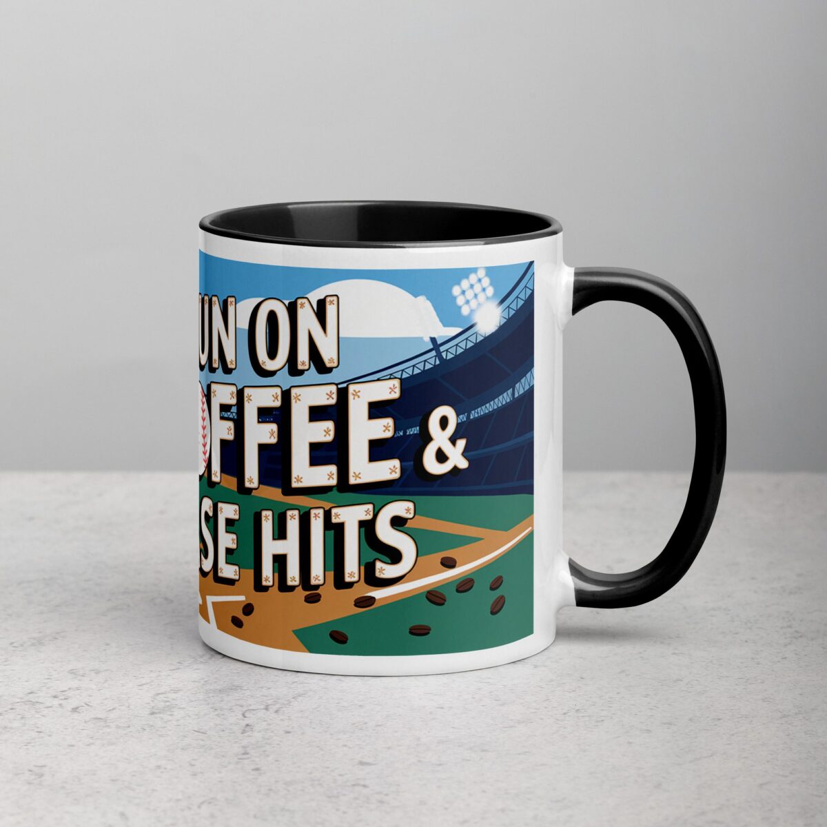 I Run on Coffee & Base Hits Baseball Coffee Mug - Image 3