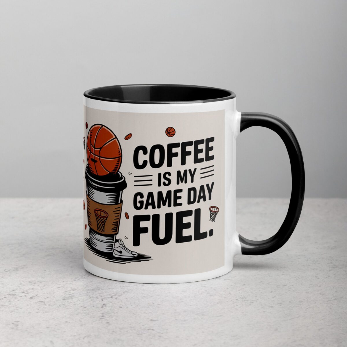 Coffee is My Game Day Fuel Basketball Mug - Image 3
