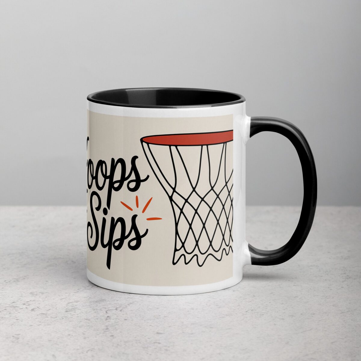 Hoops & Sips Basketball Coffee Mug & Tea Cup - Image 3