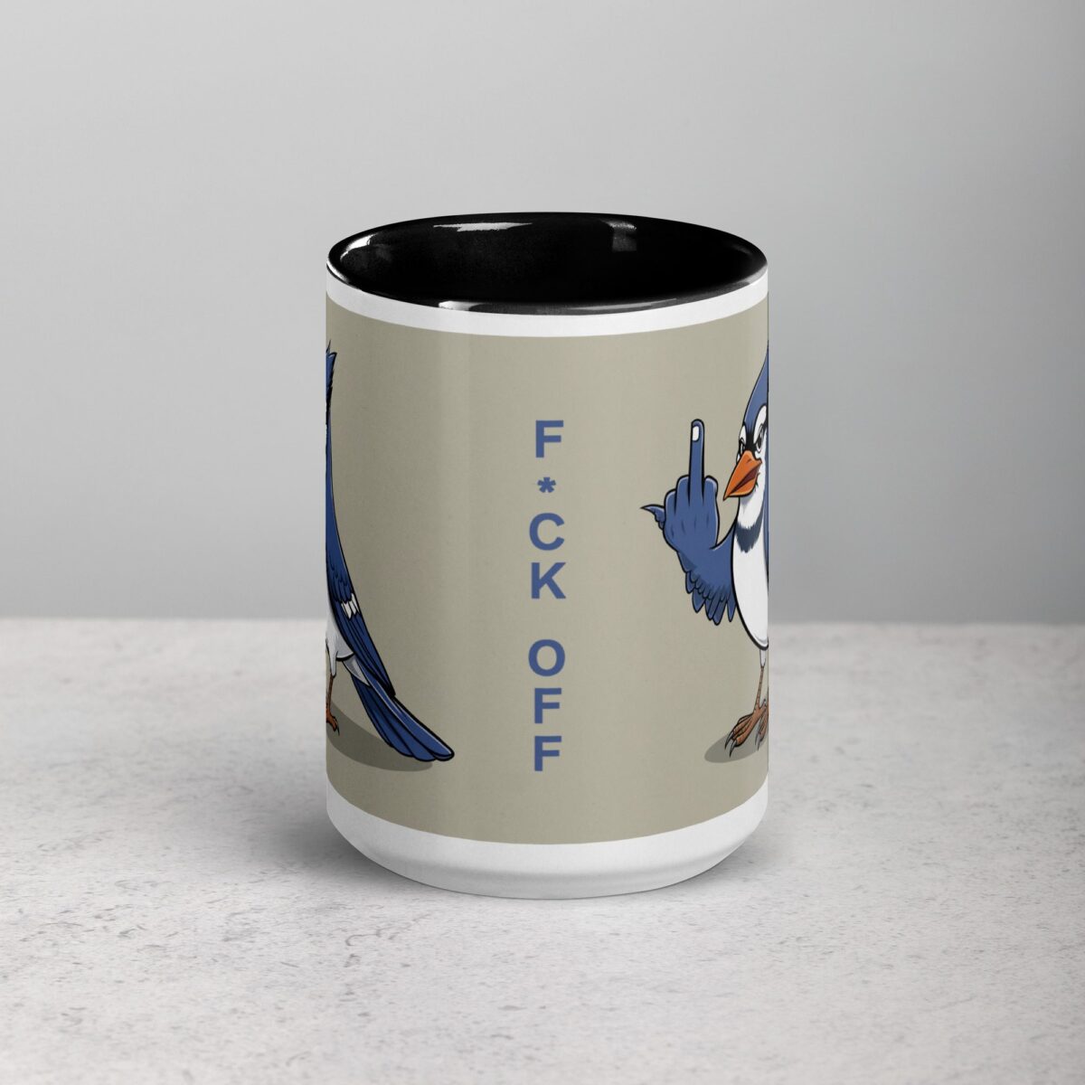 Middle Finger Blue Jay Coffee Mug & Tea Cup - Image 4
