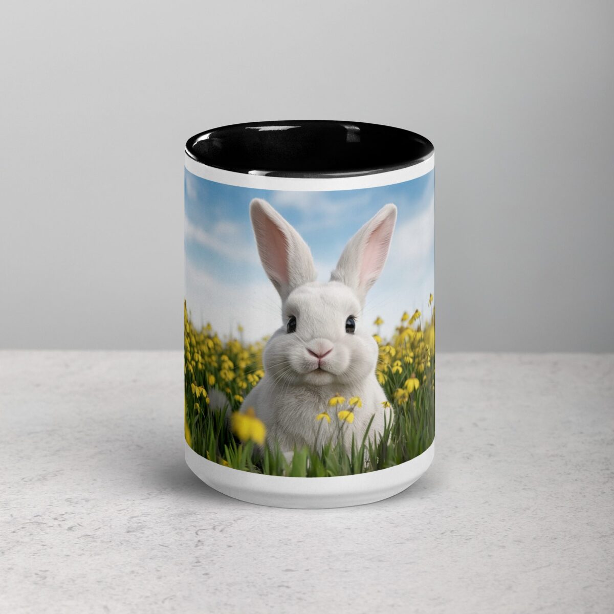 Bunny with Flowers Coffee Mug & Tea Cup - Image 4