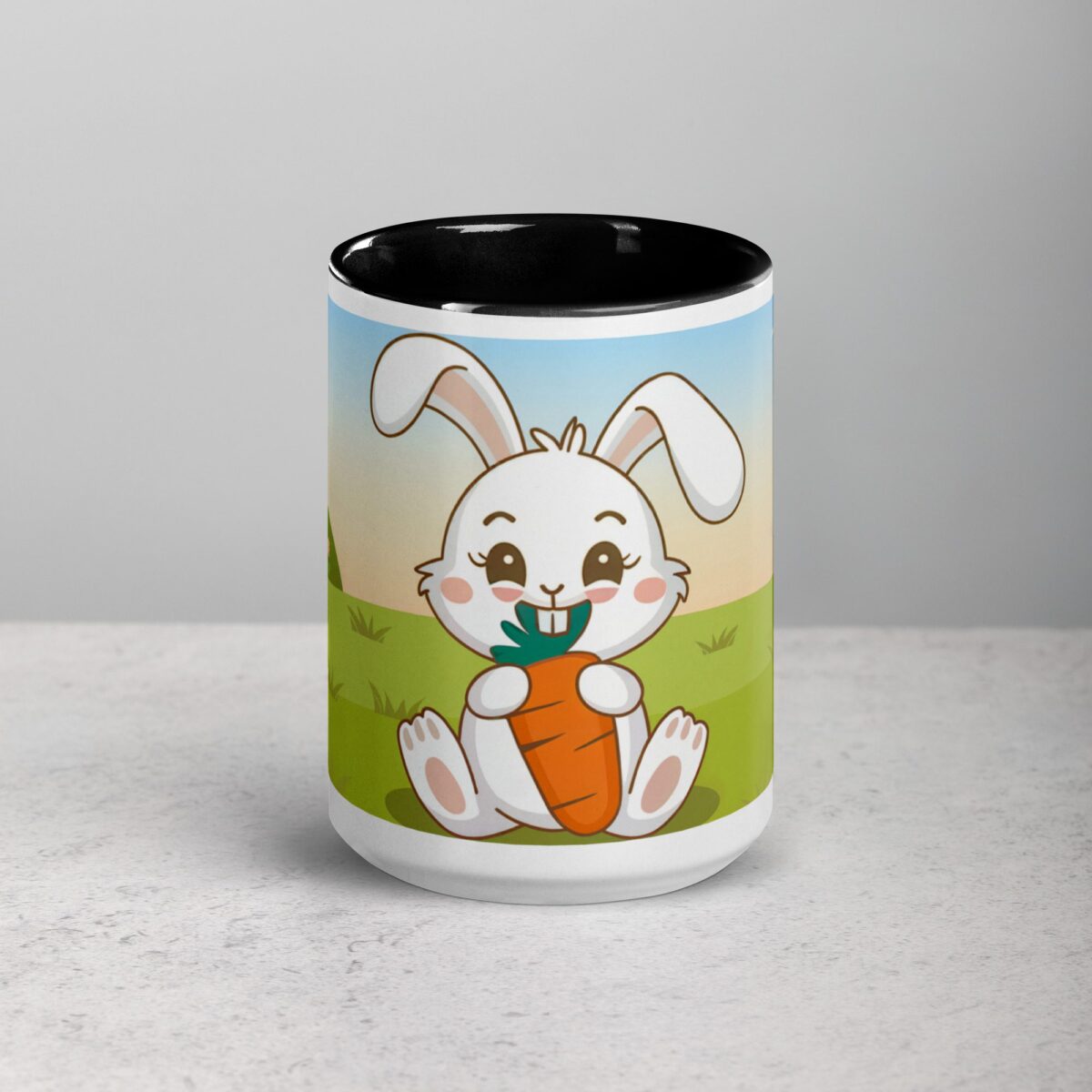 Bunny Rabbit Eating Carrot Coffee Mug & Tea Cup - Image 4