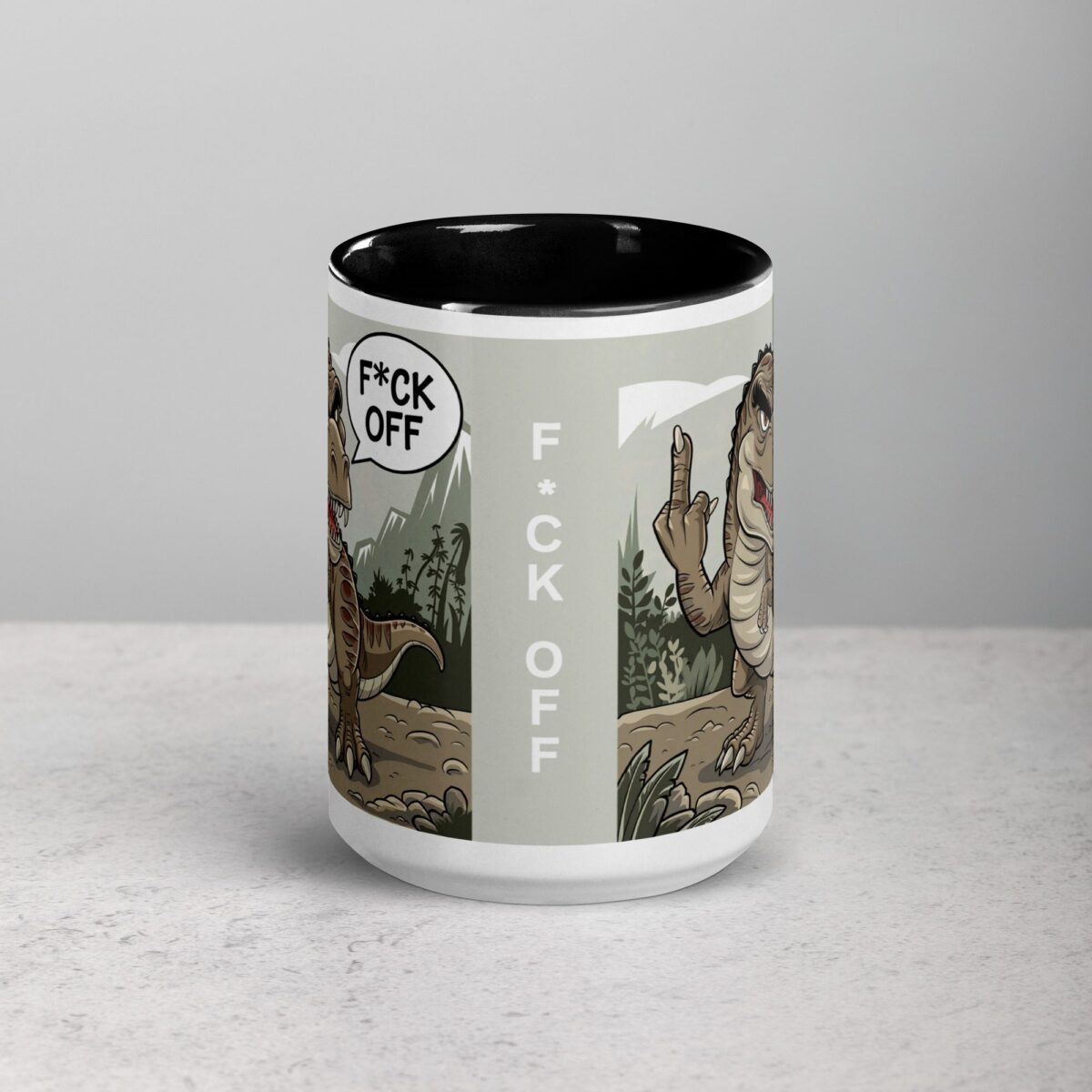 Middle Finger Dinosaur Coffee Mug & Tea Cup - Image 4
