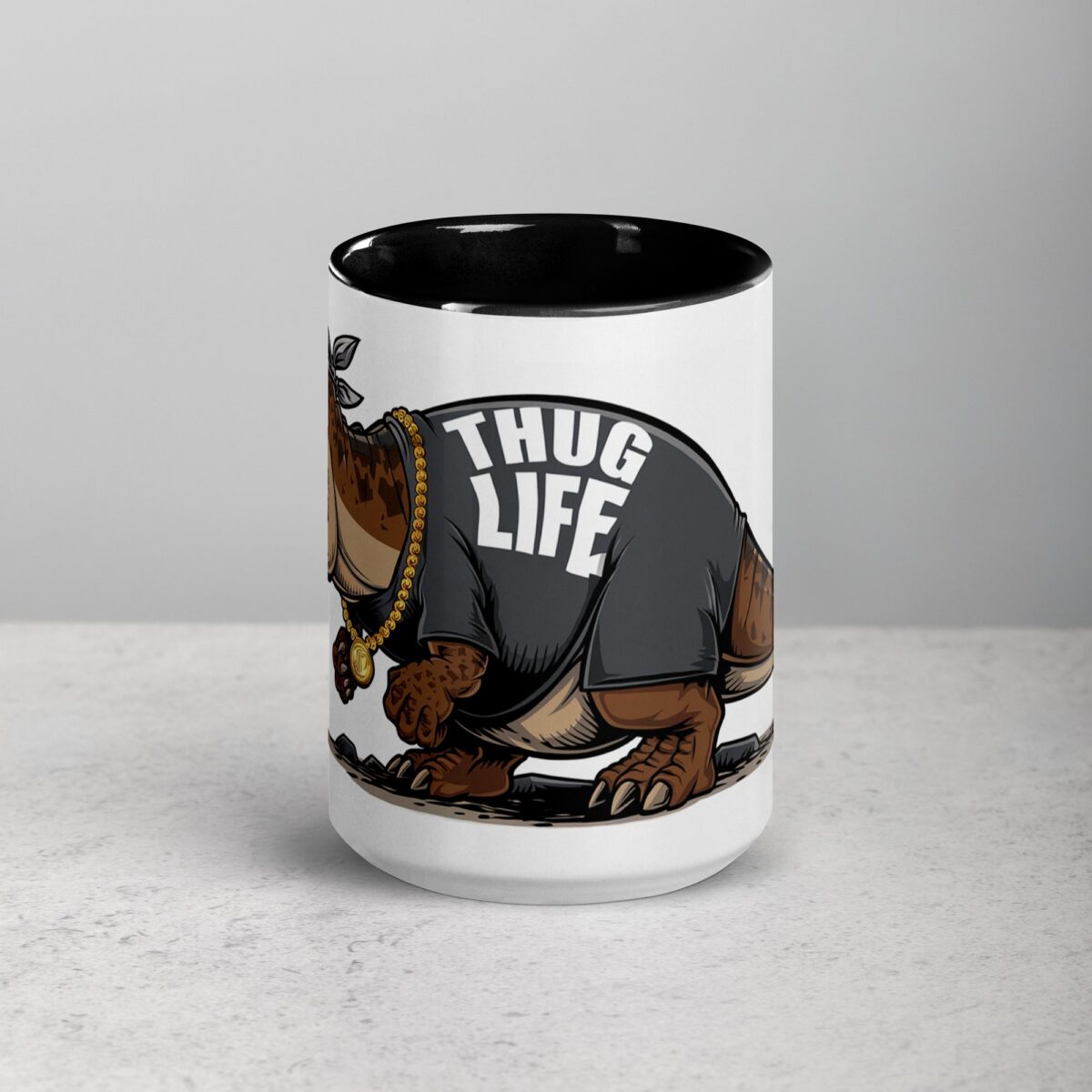 Thug Life Gangster Dinosaur Coffee Mug & Tea Cup - Image 4