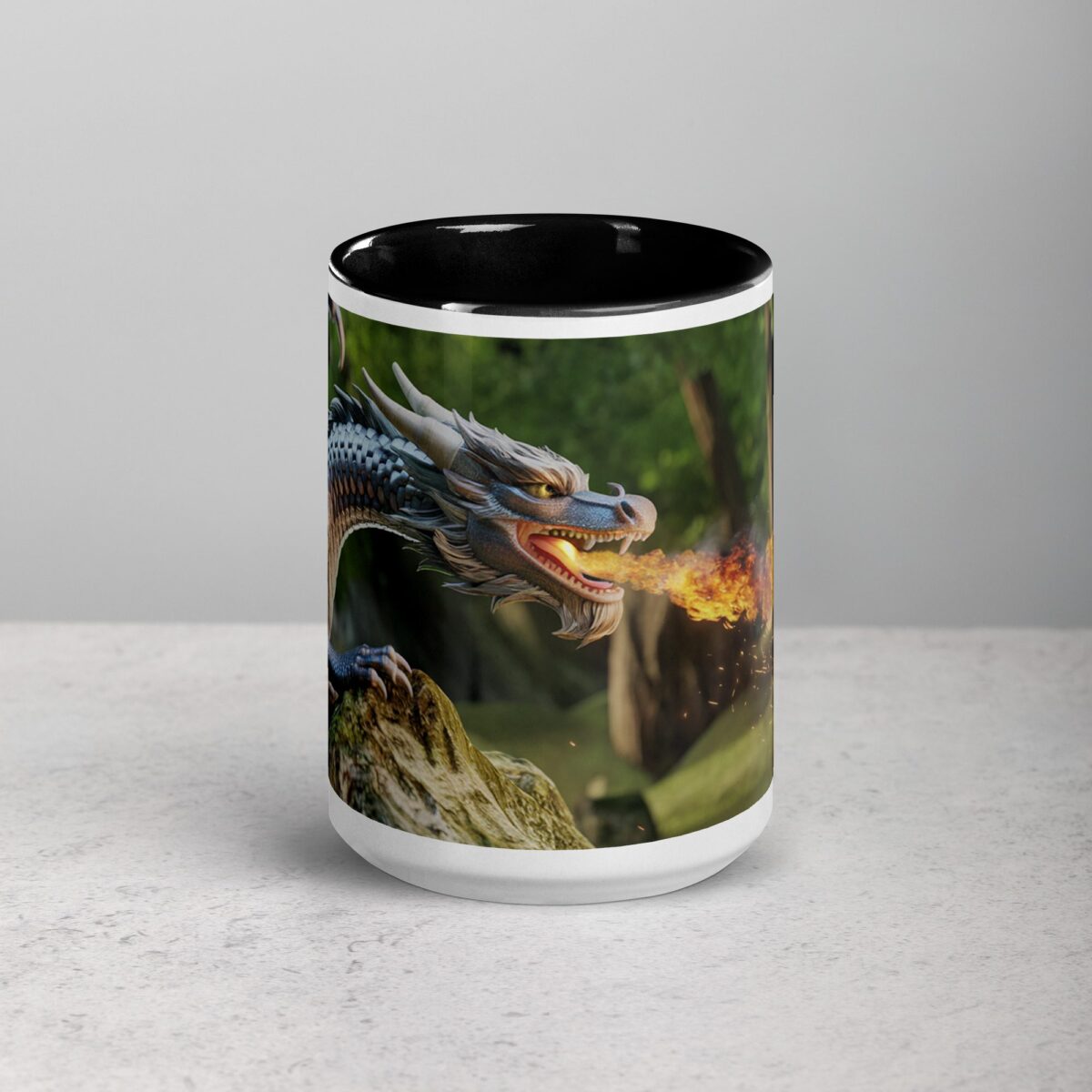 Dragon Spitting Fire 3D Coffee Mug & Tea Cup - Image 4