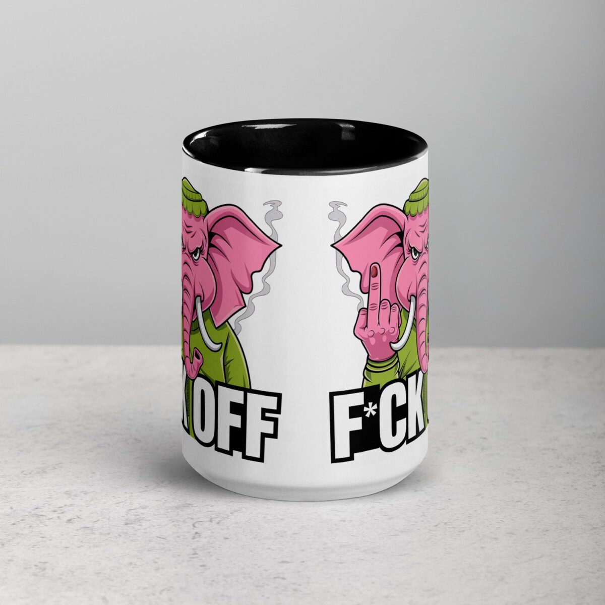 Elephant Middle Finger Coffee Mug & Tea Cup - Image 4