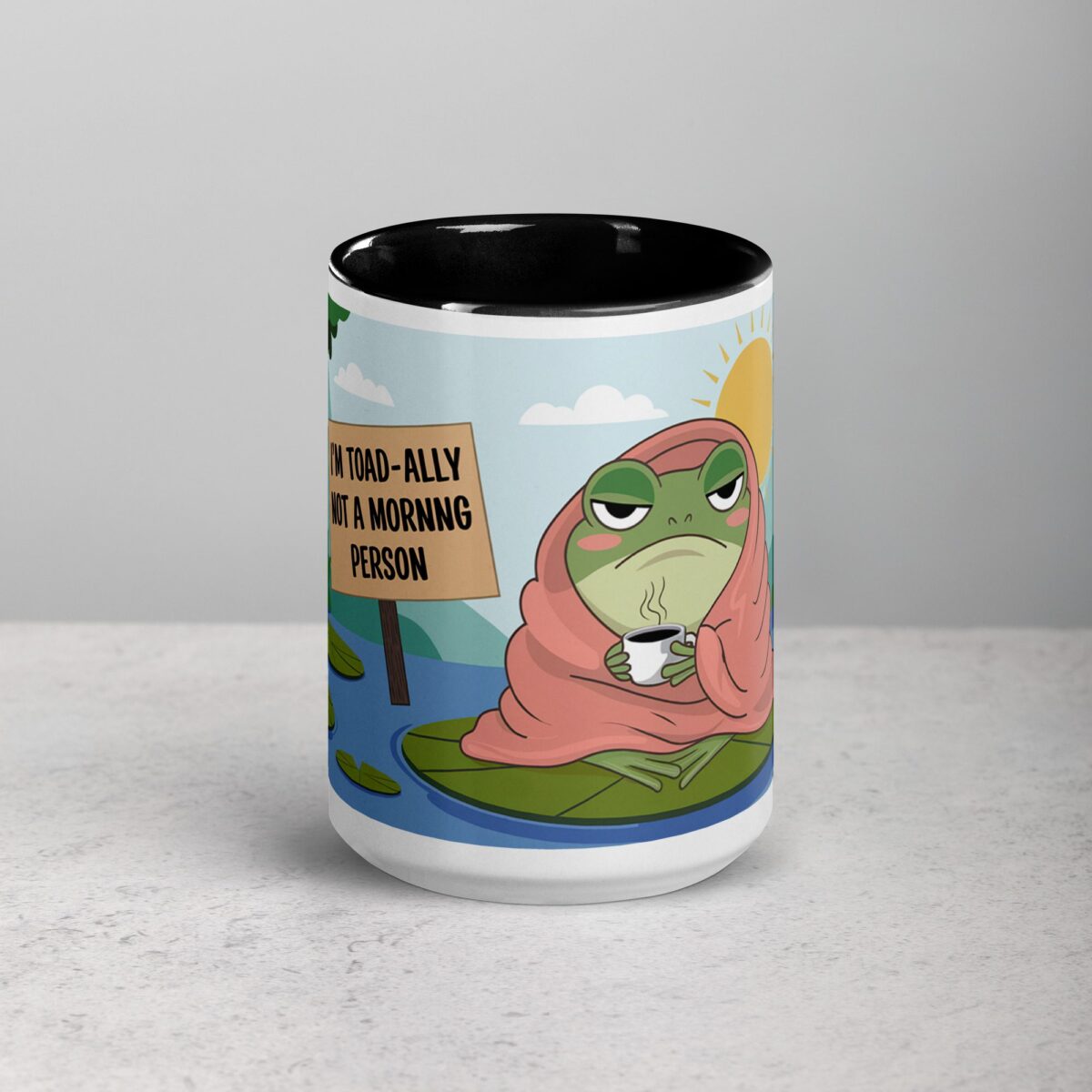 I’m Toad-ally Not a Morning Person Coffee Mug & Tea Cup - Image 4