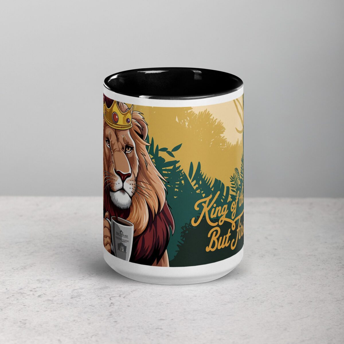 King of the Jungle But Coffee First Lion Mug - Image 4