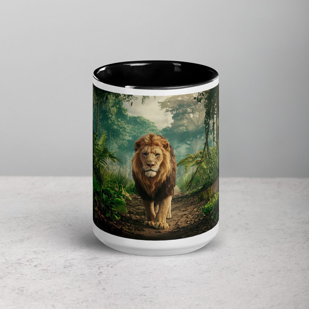 Majestic Lion Walking Through Jungle Mug - Image 4
