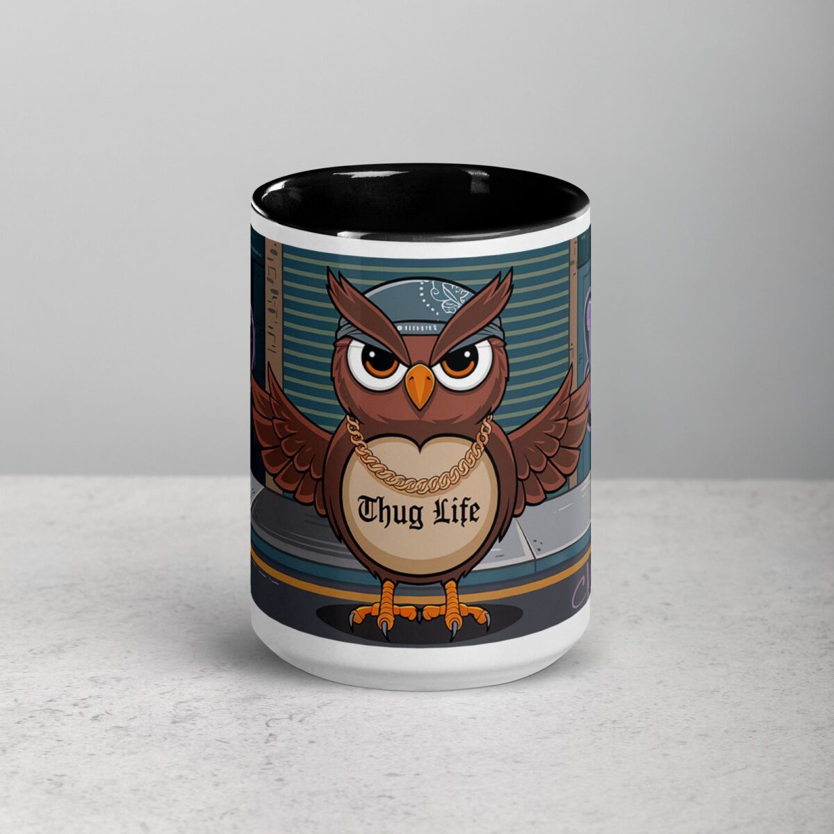 Thug Life Gangster Owl Coffee Mug & Tea Cup - Image 4