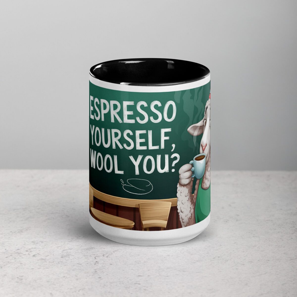 Espresso Yourself, Wool You? Sheep Coffee Mug - Image 4